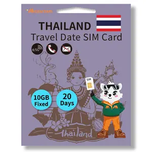 Thailand Data SIM Card,3-10GB High-Speed 5G/4G LTE Fixed Data,for 7-20 Days - Prepaid, No Hidden Fees - Ideal for Tourists & Business Trips