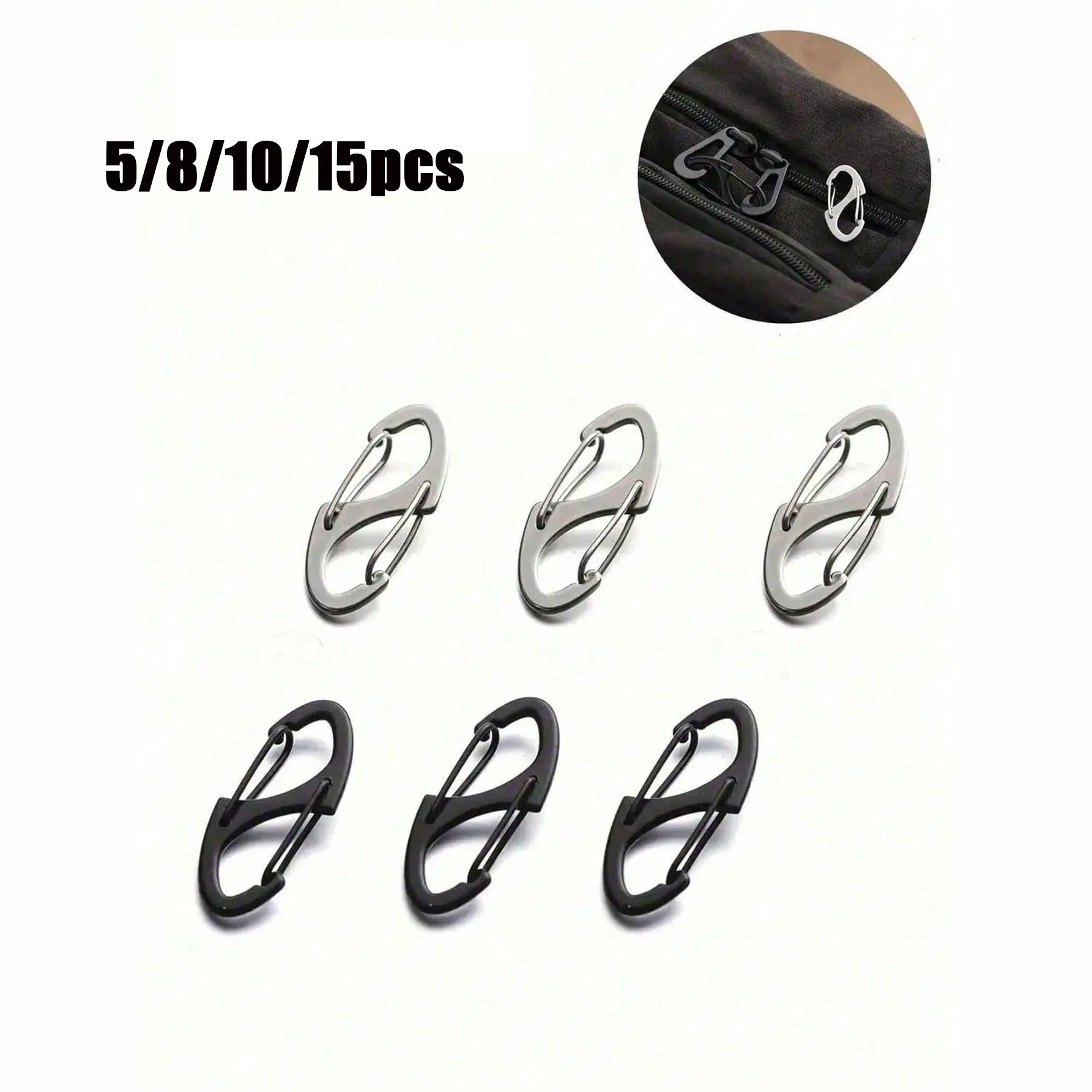 5/8/10/15pcs Zipper Lock Set, Lockable Unisex Anti-Theft Zipper Clips, Travel Essentials, DIY Accessories, Camping, Beach, Hiking, Back-To-School