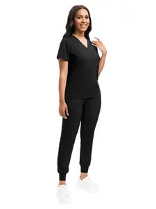 Work Uniform Nursing Workwear Lab Coat Solid Color Short Sleeve Pants Set Pet Grooming Two Piece Set