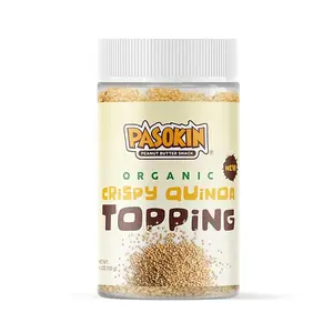 Organic Crispy Quinoa Topping by Pasokin - Vegan, Kosher, Non-GMO, Gluten-Free Quinoa Puffs - Protein-Rich, High Fiber, Iron-Packed Snack - 4.2 oz.