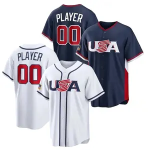 CUSTOM USA Baseball 2026 World Baseball Classic Jersey-Personalized Name & Number Printed Fan Shirt. Team USA Game Day Baseball Tee for Men