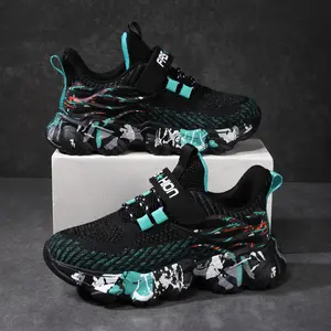 Kids Running Shoes Girls Boys Easy On/Off Breathable Sports Shoes Athletic Fashion Sneakers Casual Lightweight Breathable Running Back to School Shoes, Lace Up Sneaker