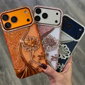 Smartphone Case Bling with Flower Design for iPhones- Glittery Sparkle Protective Cover