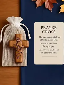 Pocket Cross With Card Set, Resin Craft Gift With Mesh Bag, Portable Prayer Church Gift For Church Or Daily Carry, Ideal For Confirmation Gifts, Birthday Gifts, Valentine's Day Gifts, Mother's Day Gifts, Father's Day Gifts