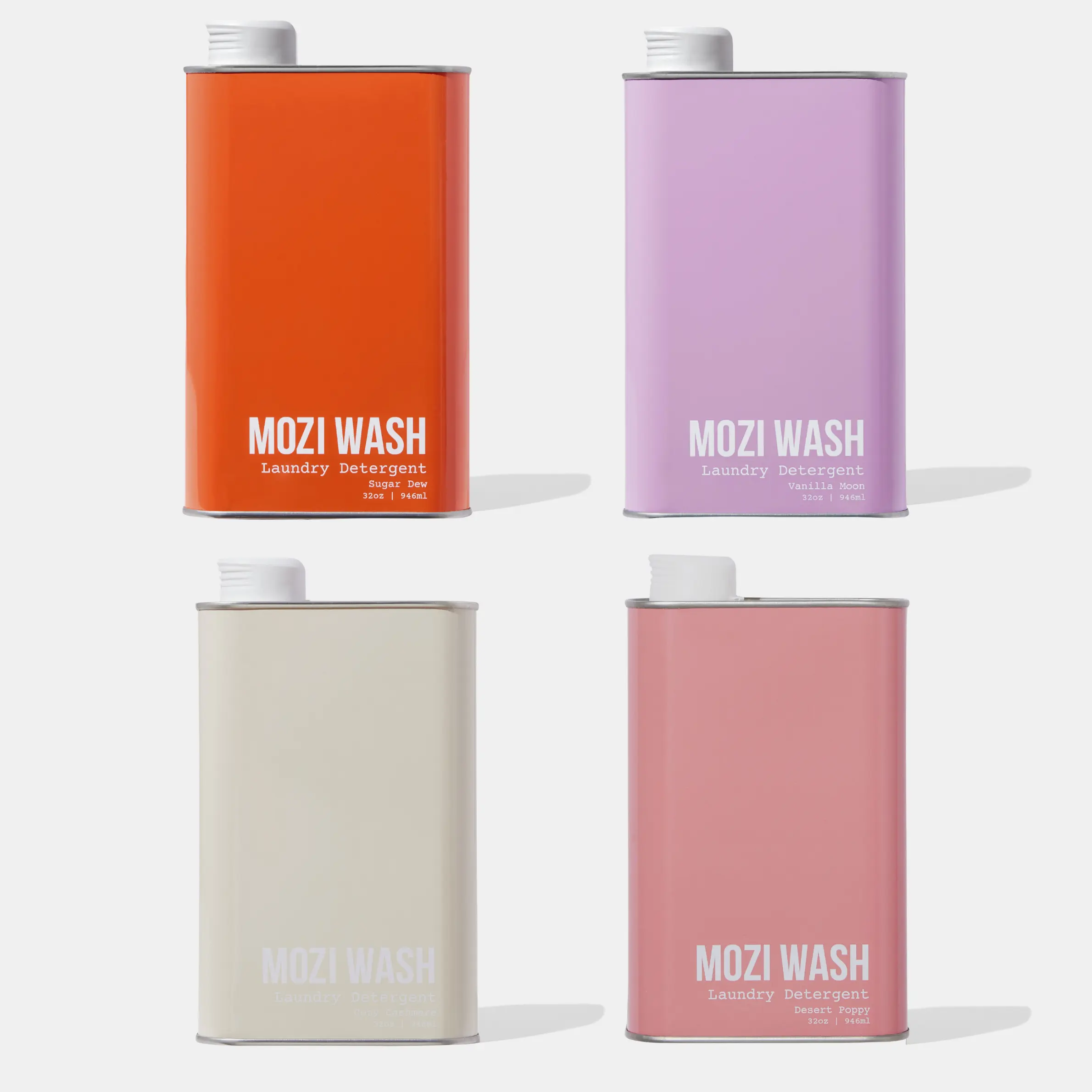 4 Pack Mozi Wash 32 oz Scented Liquid Laundry Detergent (200+ Loads Total) Cozy Cashmere Golden Hour