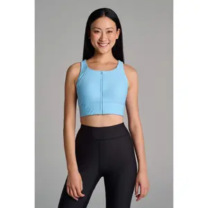 Women's Medley Zip-Up Swim Bra | Arctic Blue
