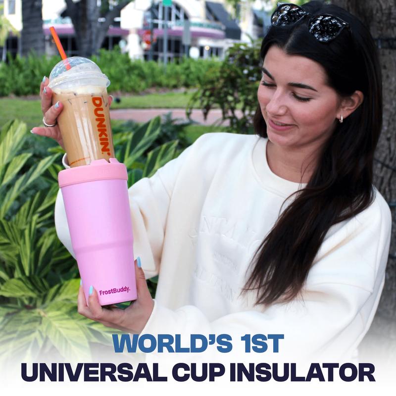 To-Go Buddy - Universal Cup Insulator for to-go cups - Keeps Drinks Hot Cold 12+ Hours - Vacuum Insulated Tumbler