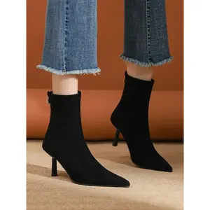 Women's Fashionable Pointed Toe Stiletto Heel Boots, Elegant High Heel Ankle Boots, All-match Boots for Women & Girls for Daily Wear, Pointed Toes Boots