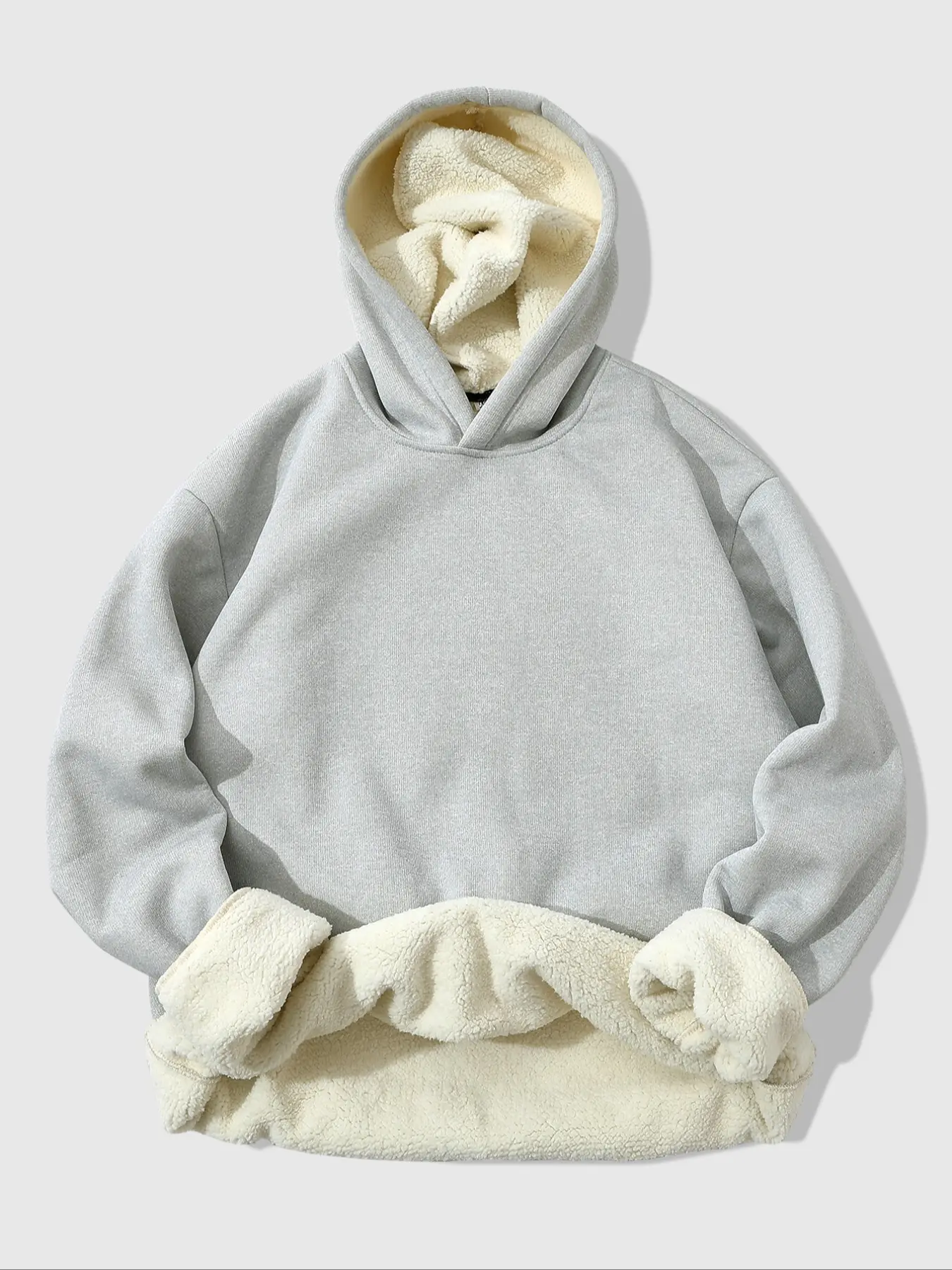 High-Quality Thick Lamb Wool Hoodie, Fall & Winter Essential Unisex Casual Warm Clothing, Fashionable Trendy Thermal Pullover Sweatshirt