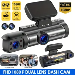 3.16 Inch Dual Lens Dash Cam, Front Built-In Camera G Sensor HD Night Vision Wide Angle Car DVR