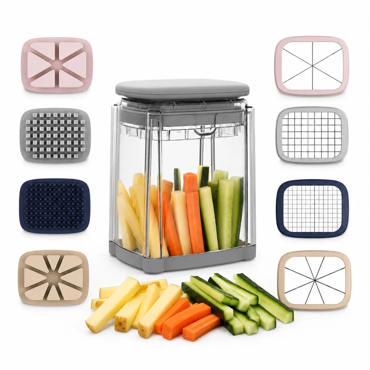 French Fry Cutter, Good Potato Onion Cutter, Professional Homestyle Vegetable Chopper Dicer, Great for Potatoes Carrots Cucumbers Zucchini Pepper