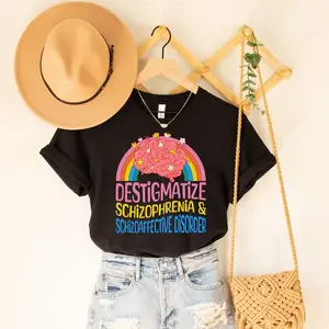 Destigmatize Schizophrenia And Comfort Colors Schizoaffective Disorder Shirt, Schizophrenia Awareness Ahirt, Schizophrenia Shirt, Schizophrenia Support Tee