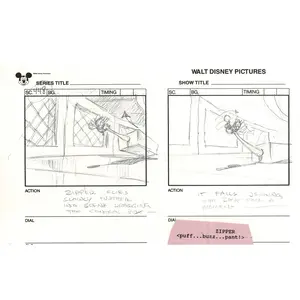Chip n Dale Rescue Rangers Original Production Animation Storyboard Walt Disney FIRST EPISODE 1988 A103