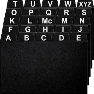 25 Black Index Card Dividers 3x5" - Large Index Cards for Index Card Box, Index Card Organizer, Index Cards Holder - Alphabetical File Dividers, Recipe and Card Guides, Greeting Cards
