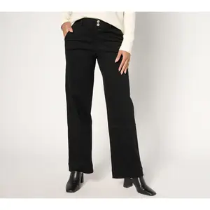 Denim & Co. Regular Black Easy Stretch Full-Length Trouser Jeans