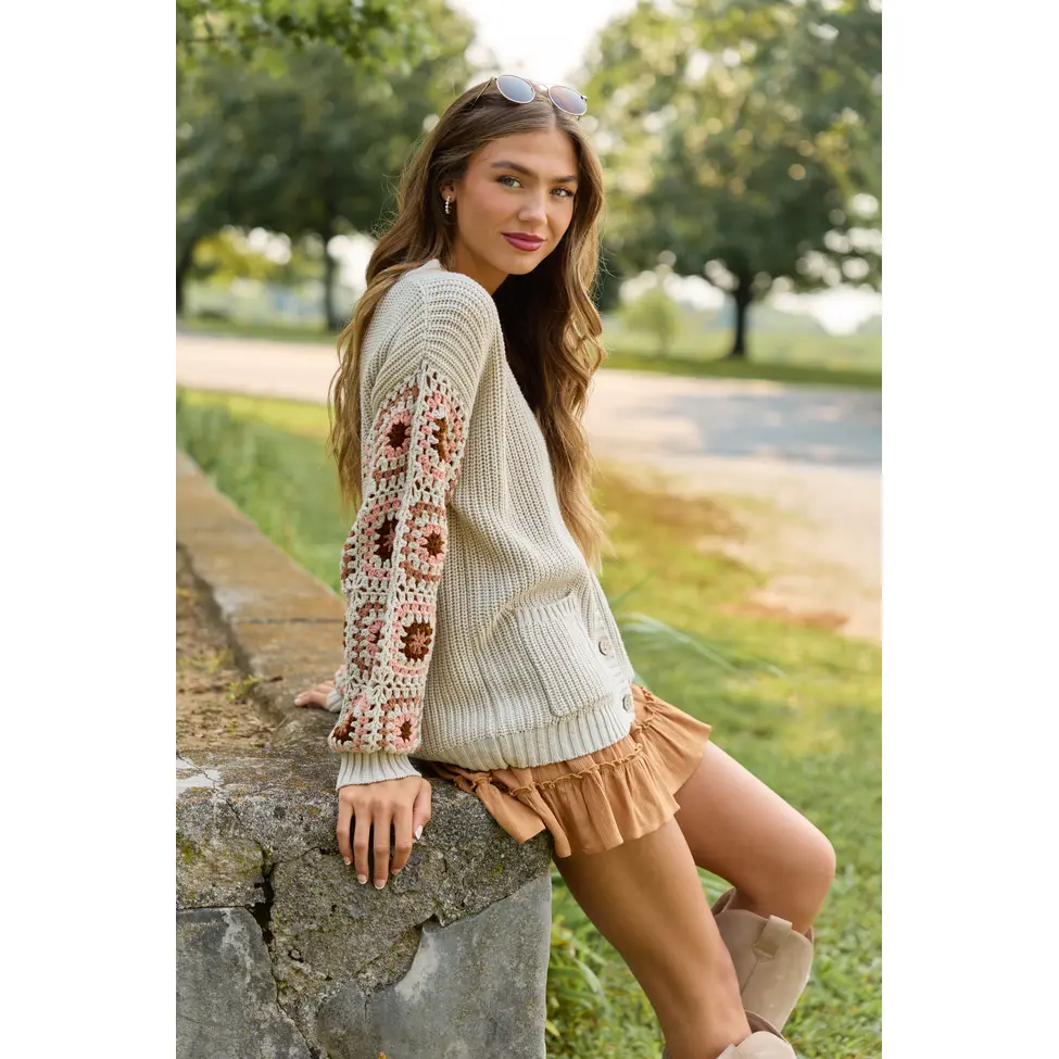 Posie Neutral Crochet Cardigan