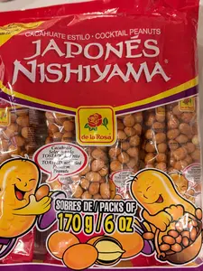 Nishiyama Japones Cocktail Peanuts 6 Packs 170g Each Toasted and Salted Snack
