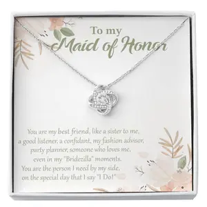 Maid of Honor Thank You Gift-Personalized Maid of Honor Thank You Card, Thank You For Being My Maid of Honor, To My Maid of Honor, MoH Gift Personalized Jewelry, Custom Message Card, Gift Box
