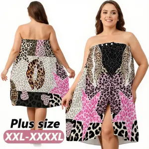 Full Size Bathrobe Dry Hair Cap Set, Wearable Robe Design, Wide Shoulder Straps, Super Absorbent, Suitable for All, Bathroom & Travel Essential