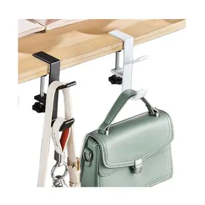 2-Pack Travel Bag Hooks – Under Desk Purse & Backpack Hangers, Space-Saving Holders for Handbags, Totes & Carry-Ons, Ideal for Office, Airport & Hotel Use