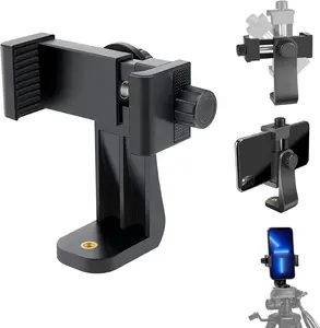 Premium Smartphone Holder/Vertical and Horizontal Tripod Mount Adapter Rotatable Bracket with 1/4 inch Screw/Adjustable Clip for iPhone, Android Cell Phone, Selfie Stick, Camera Stand
