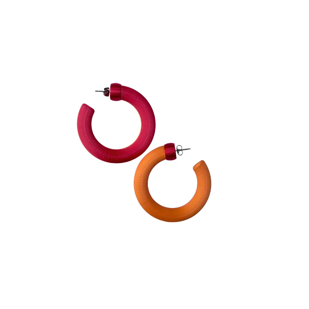 Sunset Flame Hoop Earrings