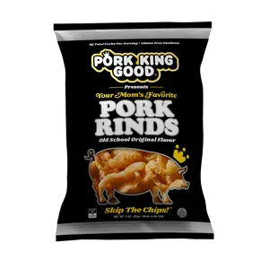 Pork King Good "Your Mom's Favorite" Original Pork Rinds - 3 oz / Gluten Free, Keto & Carnivore Friendly Low Carb Snack