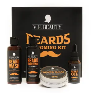 V.H. Beauty Beards Grooming Kit By The Million Hair Comes With Beard Wash, Conditioner, Oil, & Balm