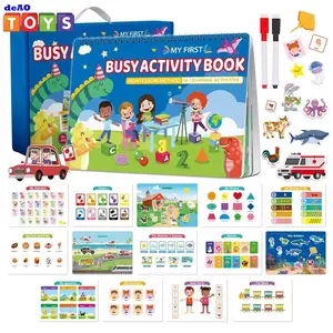 Busy Board Montessori Toys Learn Montessori pre-Assembled Busy Book for Ages 3 and Up, Pre K Preschool Learning Activities Book - Autism Sensory Learning & Education Toys Workbook