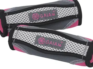 Gaiam Hand Weights for Women & Men Soft Dumbbell Walking Hand Weight Sets with Hand Strap