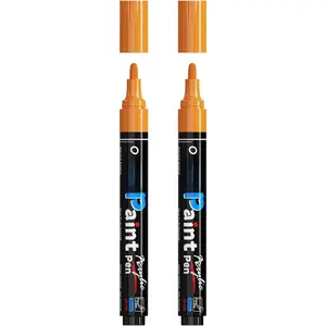 Orange  Pens  Markers - Permanent  Markers 2 Pack, Water Based, Quick Dry,   Marker Pen for Rock, , Plastic, Metal, Canvas, Glass, Fabric, Mugs. Medium Tip