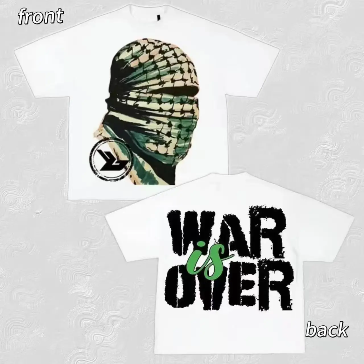 Vintage War Is Over Graphic Cotton Short Sleeve T-Shirt graphic tees graphic tees men Crewneck Menswear Top Apparel Polyester Streetwear Tshirt Casual Tropical Operator Baggy Loose dark design trendy tshirt Christian Faith T-Shirt classic menswear dad jok