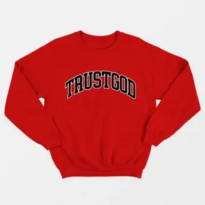 Menswear Unisex Trust God Casual Cotton Blend Long-Sleeve Pullover Hoodie, Modern Fit Men's Sweatshirt Top