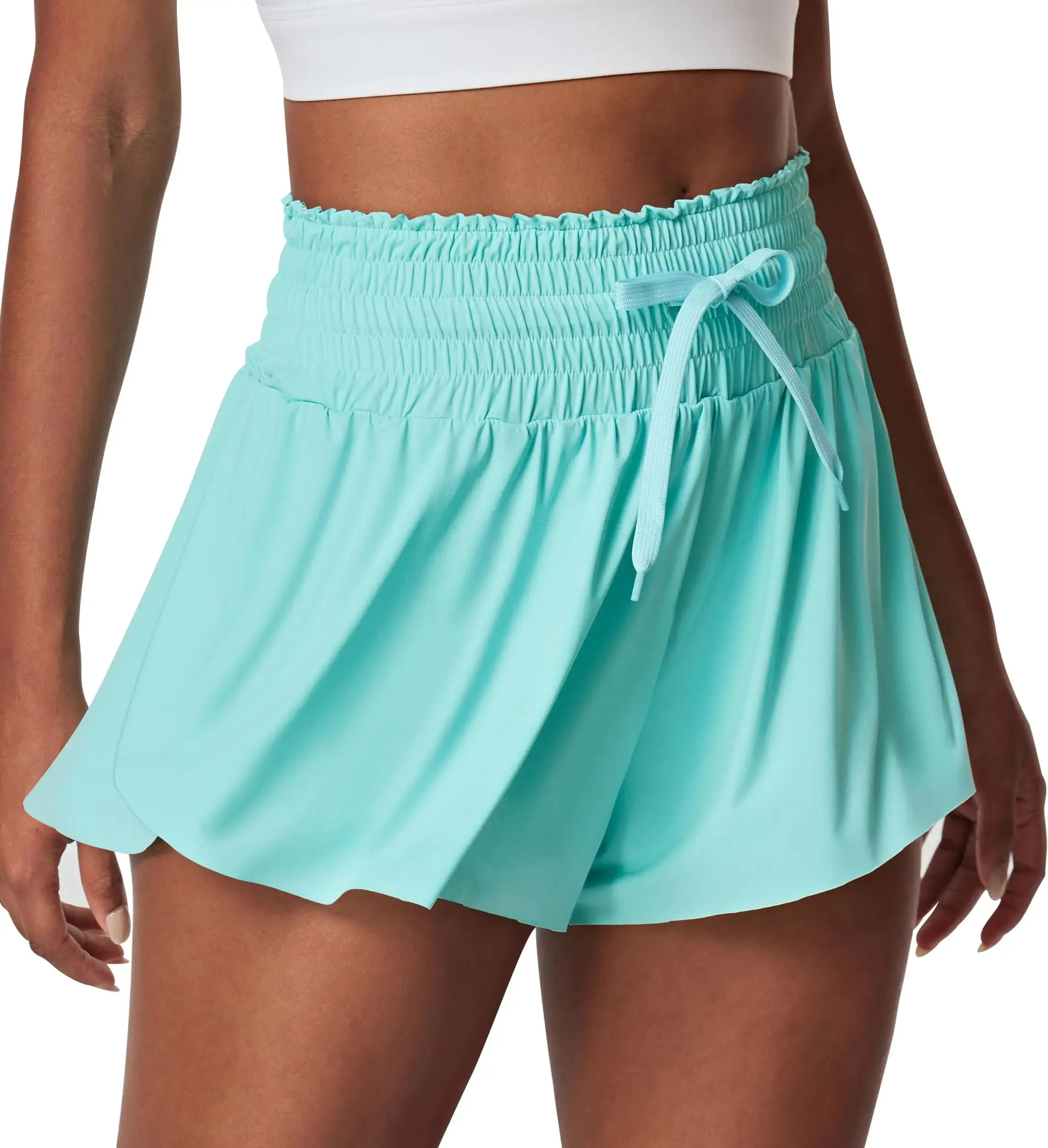 IUGA Flowy Shorts Butterfly Shorts for Women High Waisted Preppy Clothes Golf Workout Athletic Shorts Spandex Cheer Shorts Green