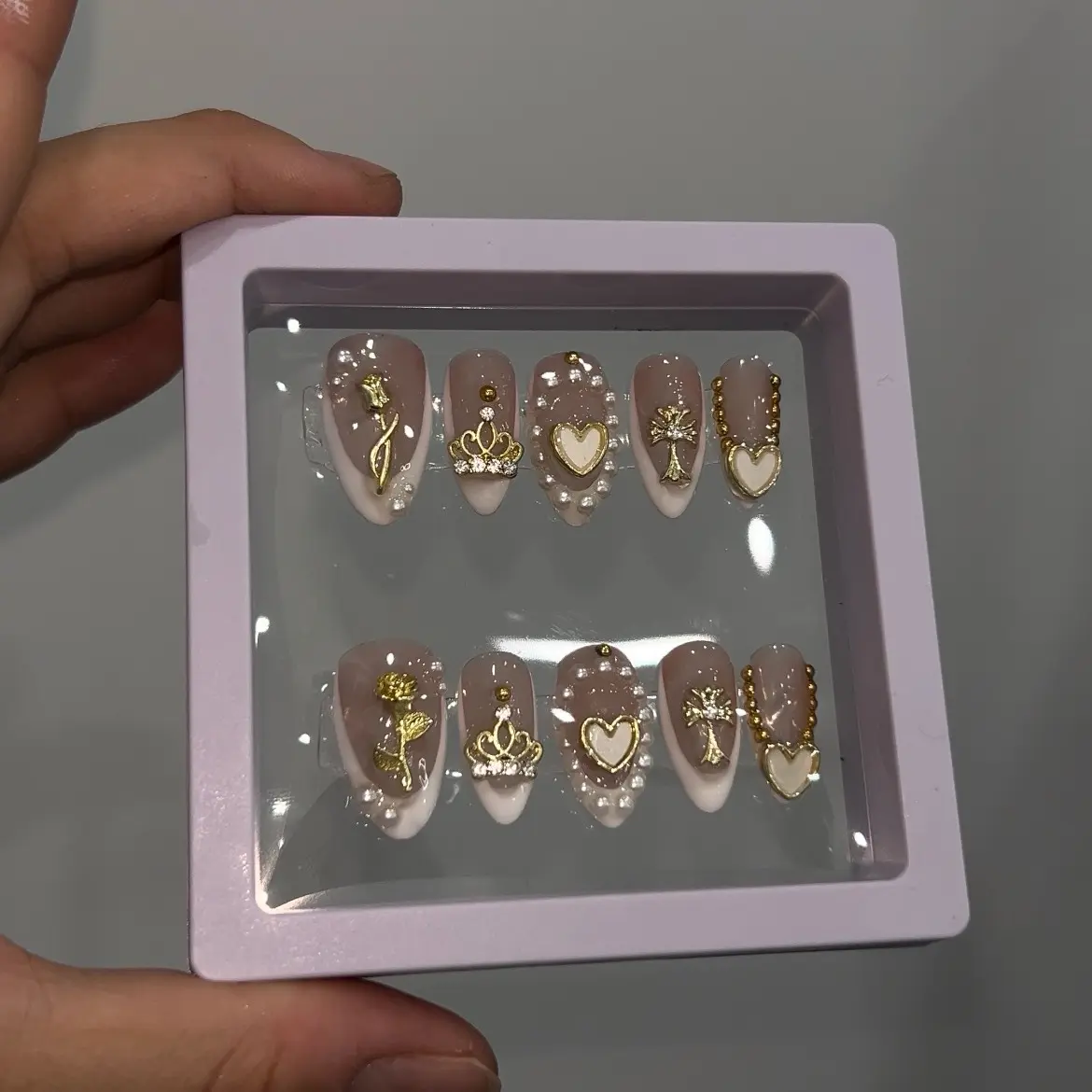 Gold Almond Press Ons