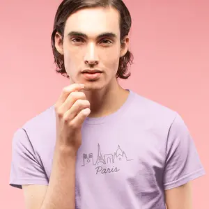 Skyline Tee: Paris - Minimalist Cityscape Graphic T-Shirt, Ultra-Soft Cotton Blend, Crew Neck, Short Sleeve, Casual Summer Wear, Perfect for Travel & Everyday Styling