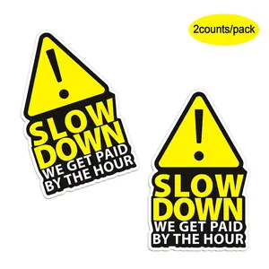 Slow Down We Get Paid By The Hour Car Sticker, 2 Counts/pack Self Adhesive Car Decal, Car Exterior Decoration Accessories for Men & Women, Sticker For Cars, Universal Car Sticker, Vehicle Exterior Decoration