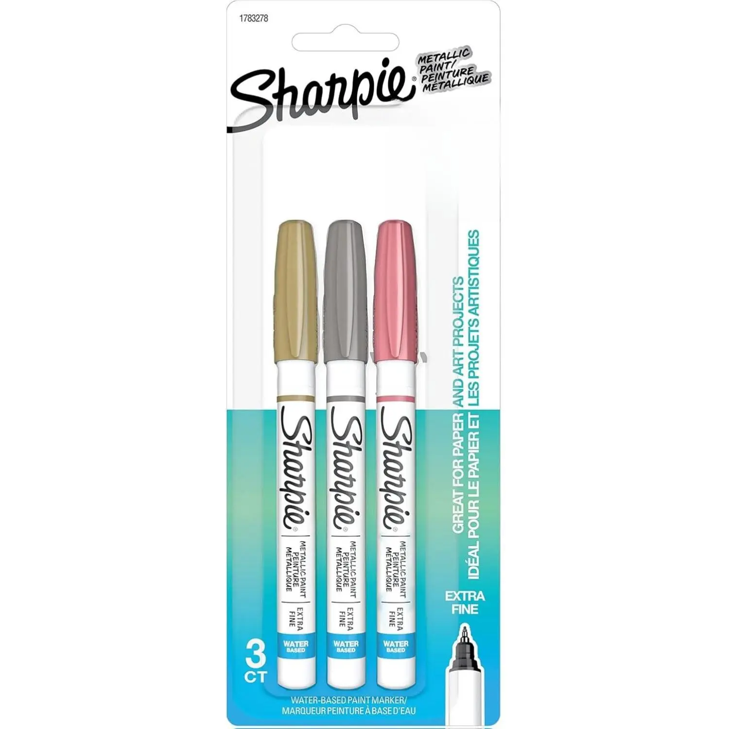 Paint Marker, 3-Count, Metallic Assorted, 3 count