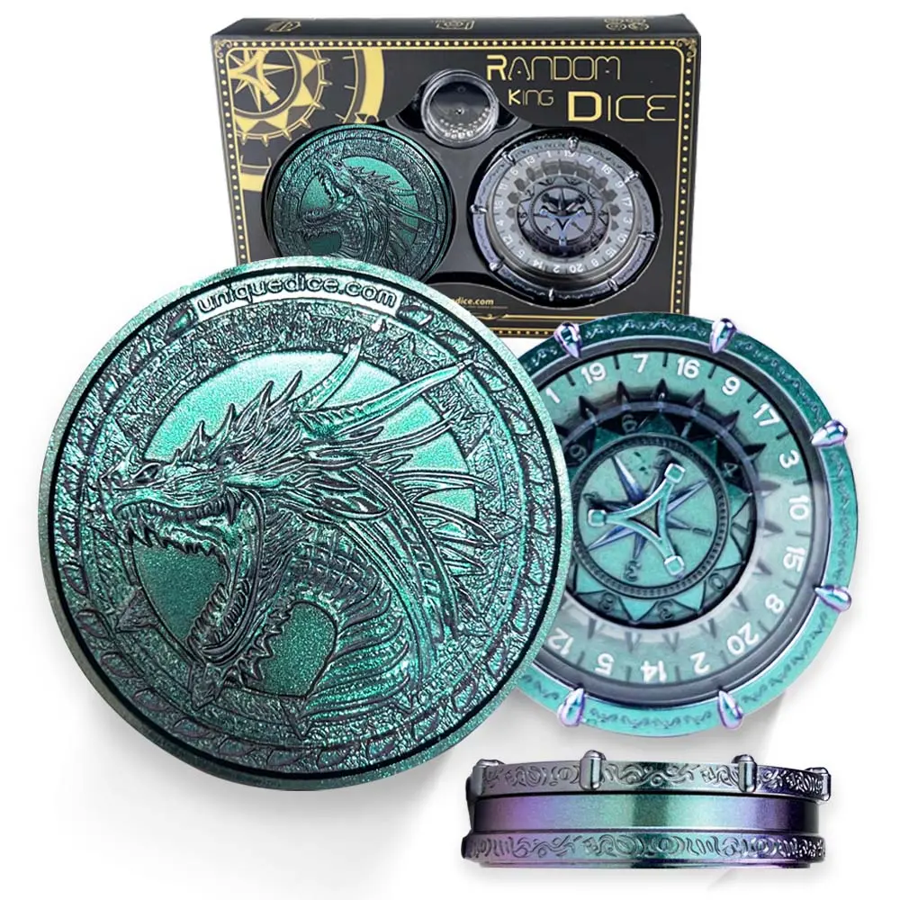 Random King Dice Spinner Dice Metal DND Dice Set 7-in-2 Dual-Spin Wheels Dice Set Unique Dice Spinner Goblins Metal D&D Dice for Dungeons and Dragons DND Gifts- Dice King