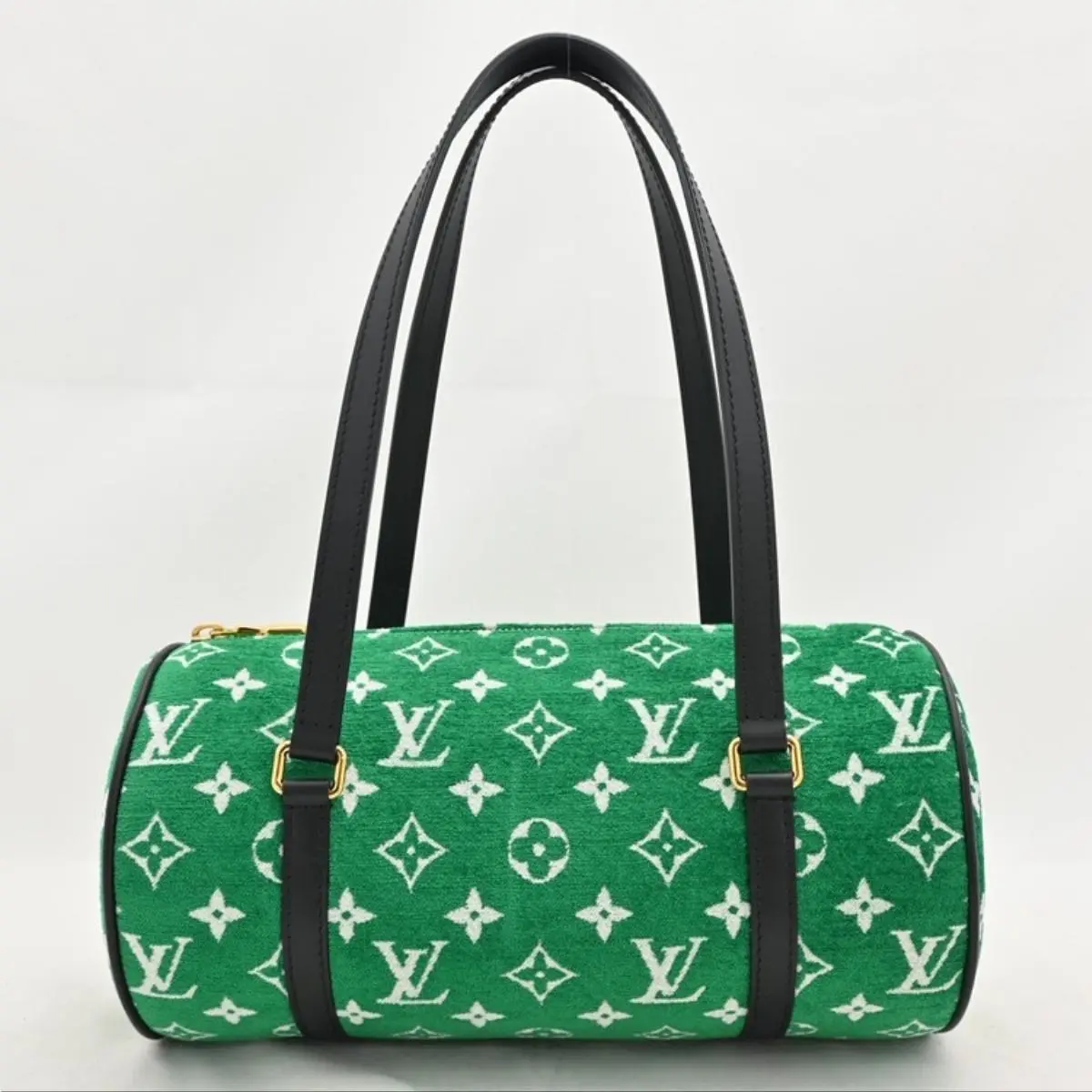 Pre-owned Louis Vuitton As Shown Shoulder Bags Monogram Jacquard Velvet Papillon 26 Handbag Green lv57247vv