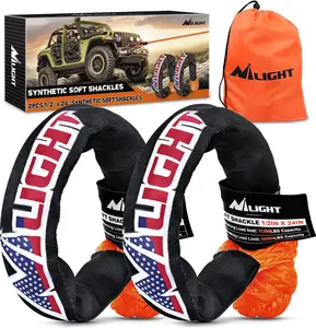 Nilight Synthetic Soft Shackle (56,000 LBS Breaking Strength) 1/2 Inch x 24 Inch 2PCS with Extra Sleeves for Sailing SUV Off Road Towing UTV ATV Trucks 4x4  dealsforyoudays