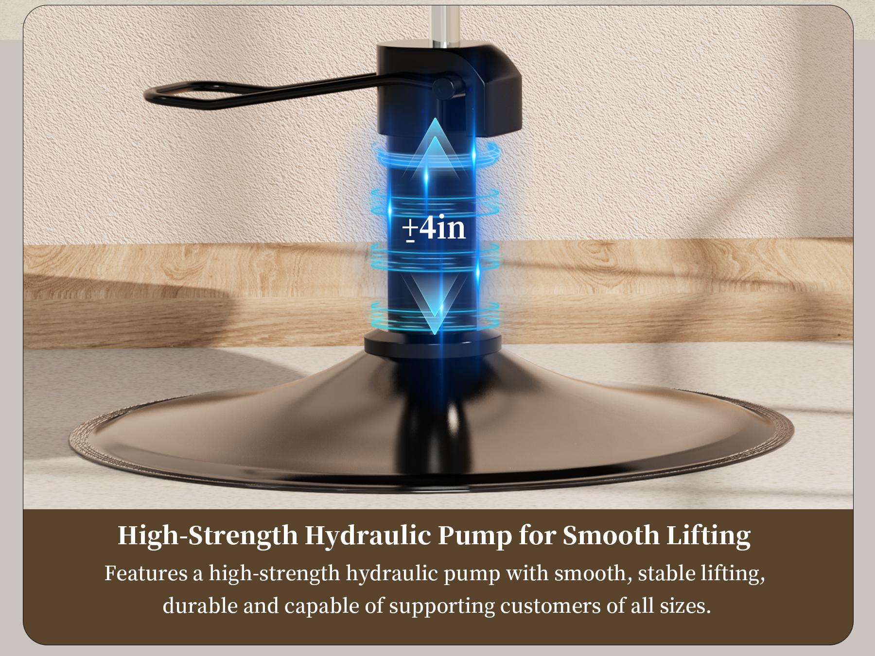 Baasha Luxury Black & Gold Salon Chair | Upgraded High-Resiliency Comfort Cushion | 360° Swivel & Hydraulic Height Adjustable | Scratch-Resistant PU Leather | Heavy Duty Metal Base Professional Styling Chair for Hair Stylists & Beauty Salons