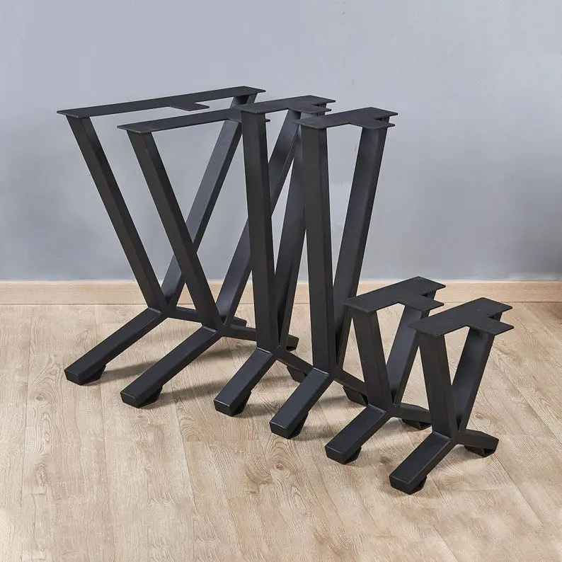 Furniture Legs Set of 2, Rustic L Shape Table Legs, Heavy Duty Metal Table Legs, Industrial Modern, DIY Solid Cast Iron Table Bench Legs