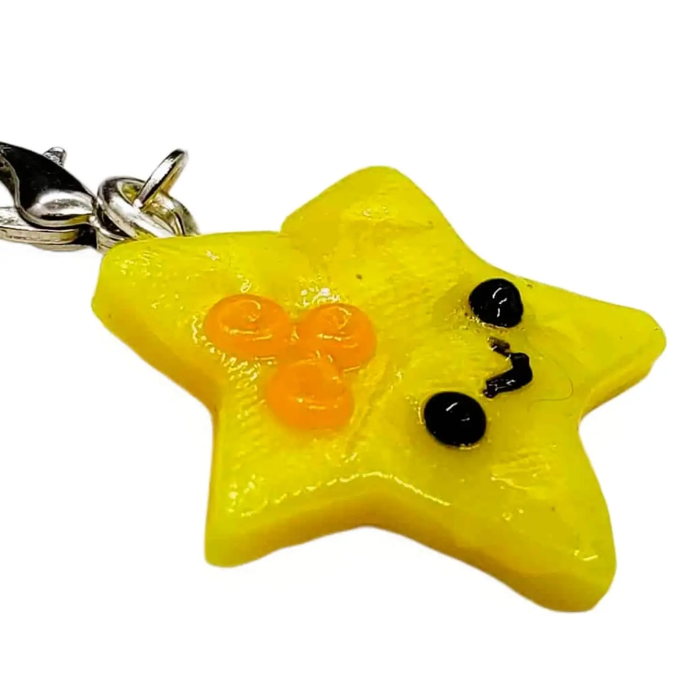 Handcrafted Kawaii Polymer Clay Miniature Pearlized Yellow Star Charm Collectible Mini Clay Charm