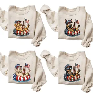 50+ Dog Breeds Available - 4th of July Sweatshirt, Patriotic Dog Lover Tee, Funny USA 250 Years Beer Dog , Independence Day Golden Retriever T-Shirt, American Flag Dog Sweatshirt, Gifts for men and women