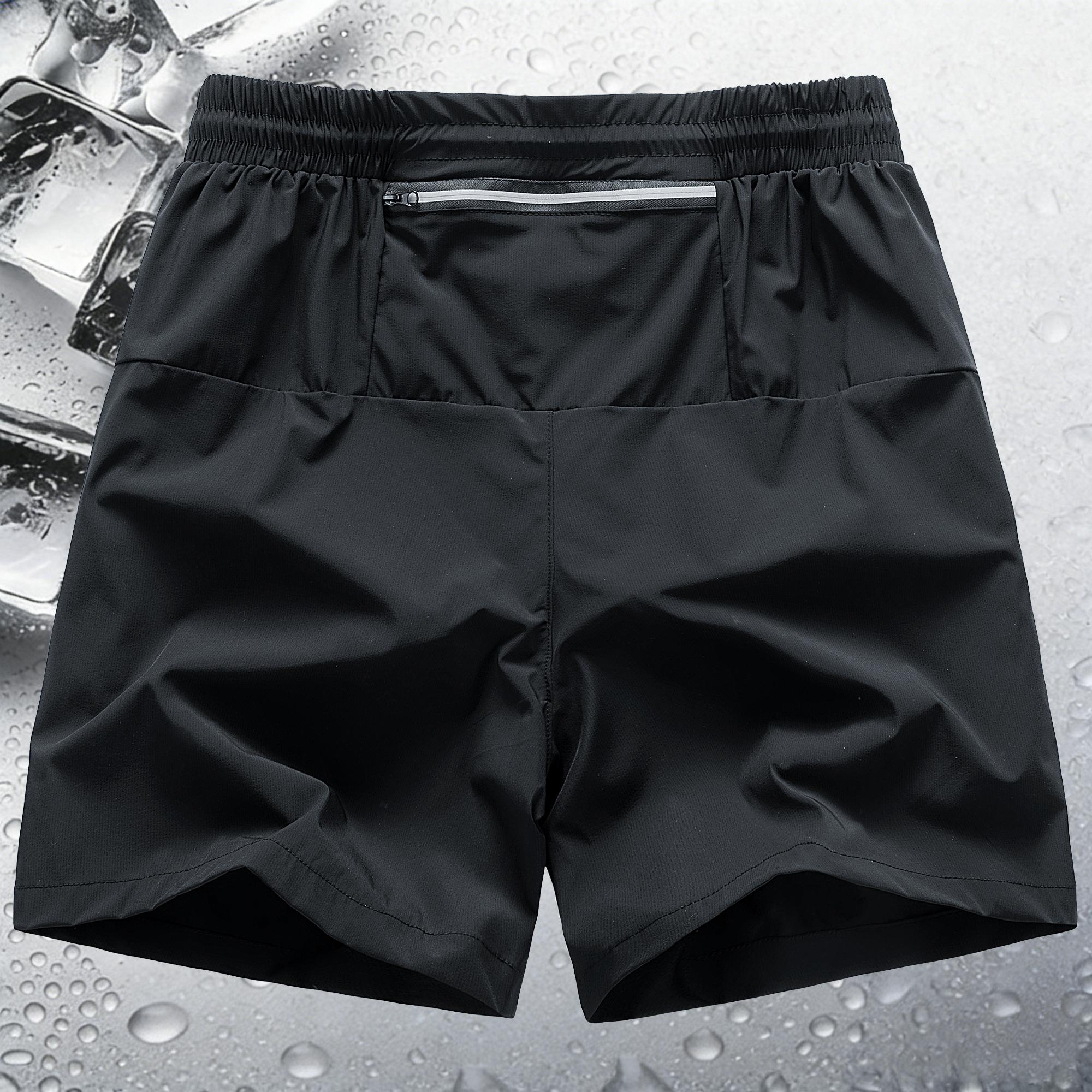 Men’s solid-color drawstring zip-pocket shorts, 5-pack; men’s clothing; sports-casual elastic-waist pocket shorts; breathable summer athletic shorts for men; everyday wear; summer shorts Men's Quick-Dry Set