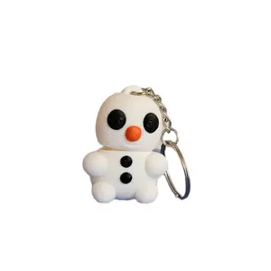 3D Printed Baby Snowman Keychain - Winter-Themed Accessory and Bag Charm for