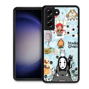 Anime Manga Spirited Away Totoro Face Man Ghibli Phone Case for Samsung Galaxy S25 Ultra S25 S24 S23 S22 Plus Ultra FE Soft TPU Protaection Back Cover for Boy Girl Gifts