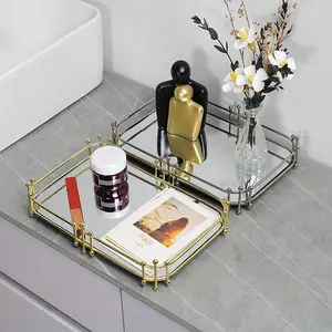 1pc Light Luxury Metal Iron Tray |   Living Room Key Tray Decoration, Home Storage Tray