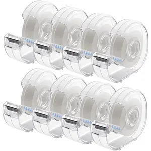 Transparent Tape with Dispenser and Refills,Clear Tape for Home,School and Office Supplies,0.7x1000 Inch, 8 Pack